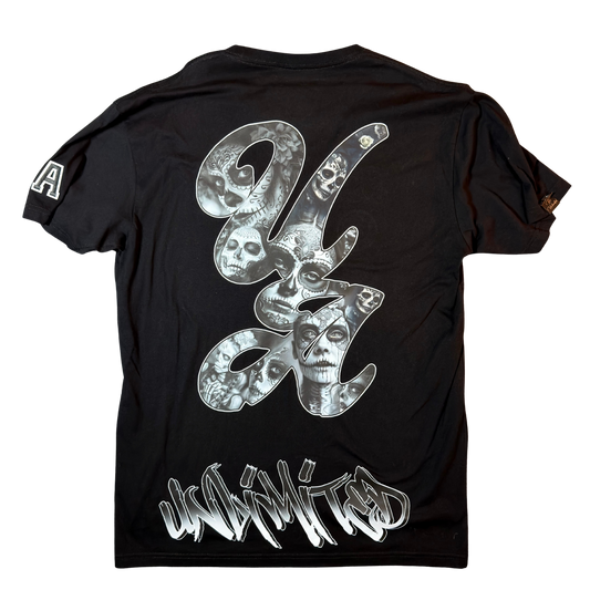 Unlimited Arts Dia de Muertos Tee with patches
