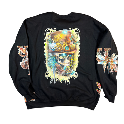 Unlimited Arts Steampunk Gentlemen Skull UA Crewneck Sweatshirt