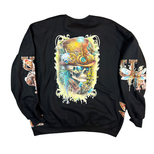 Unlimited Arts Steampunk Gentlemen Skull UA Crewneck Sweatshirt