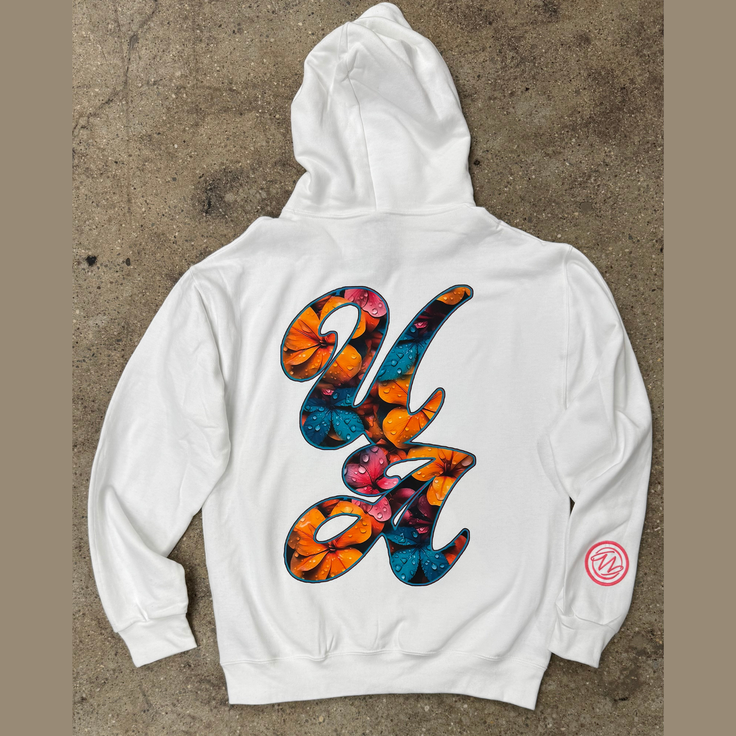 Orange Hawaii UA Unisex White Pullover Hoodie