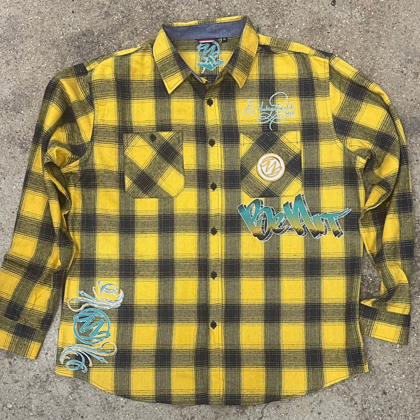 BeArt Yellow and Black Buffalo Plaid Shirt