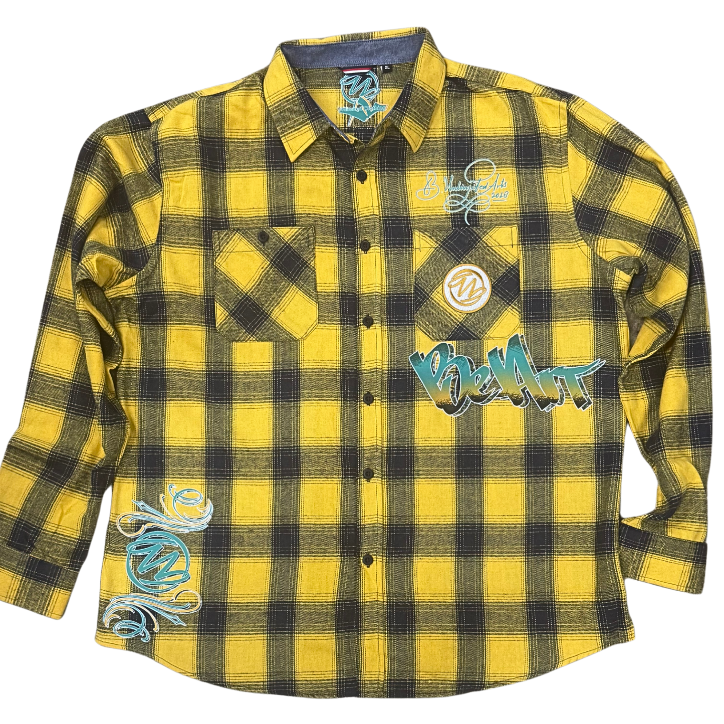 BeArt Yellow and Black Buffalo Plaid Shirt
