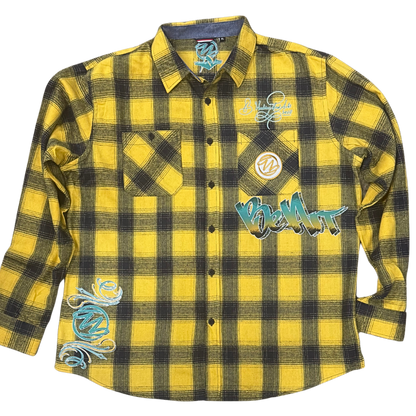 BeArt Yellow and Black Buffalo Plaid Shirt