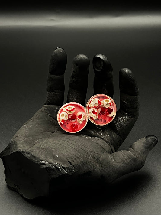 Bloody Skull Round Ear Gauges