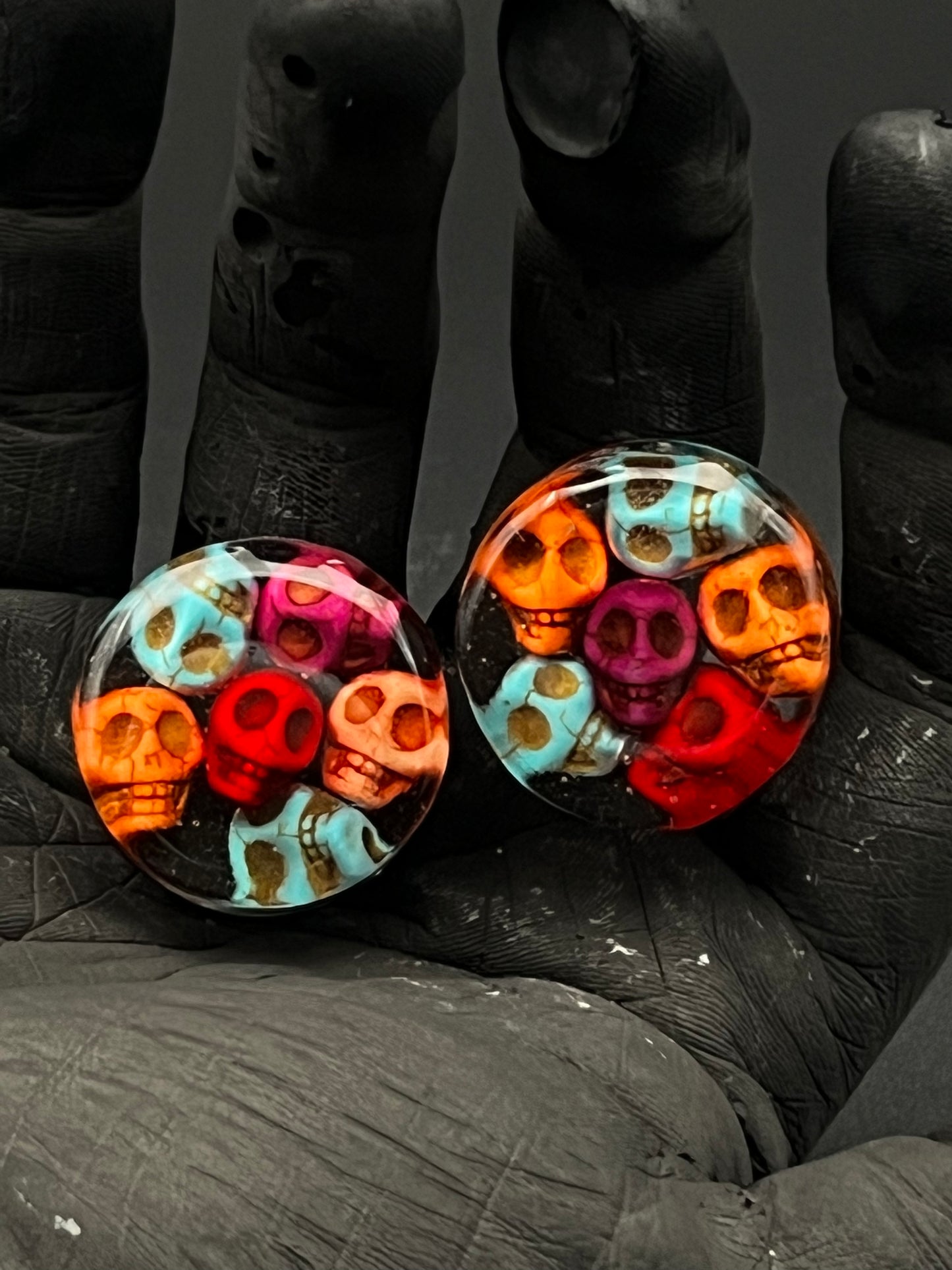 Skull Face Color custom gauges/Plug