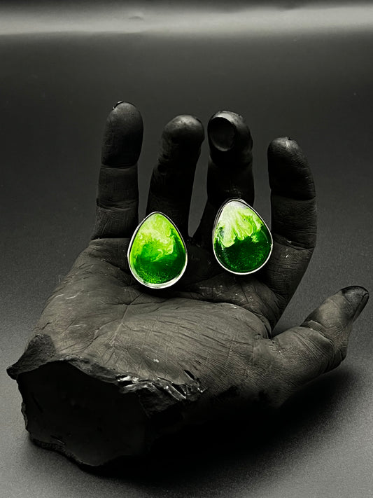 Teardrop lime green gauges/plugs