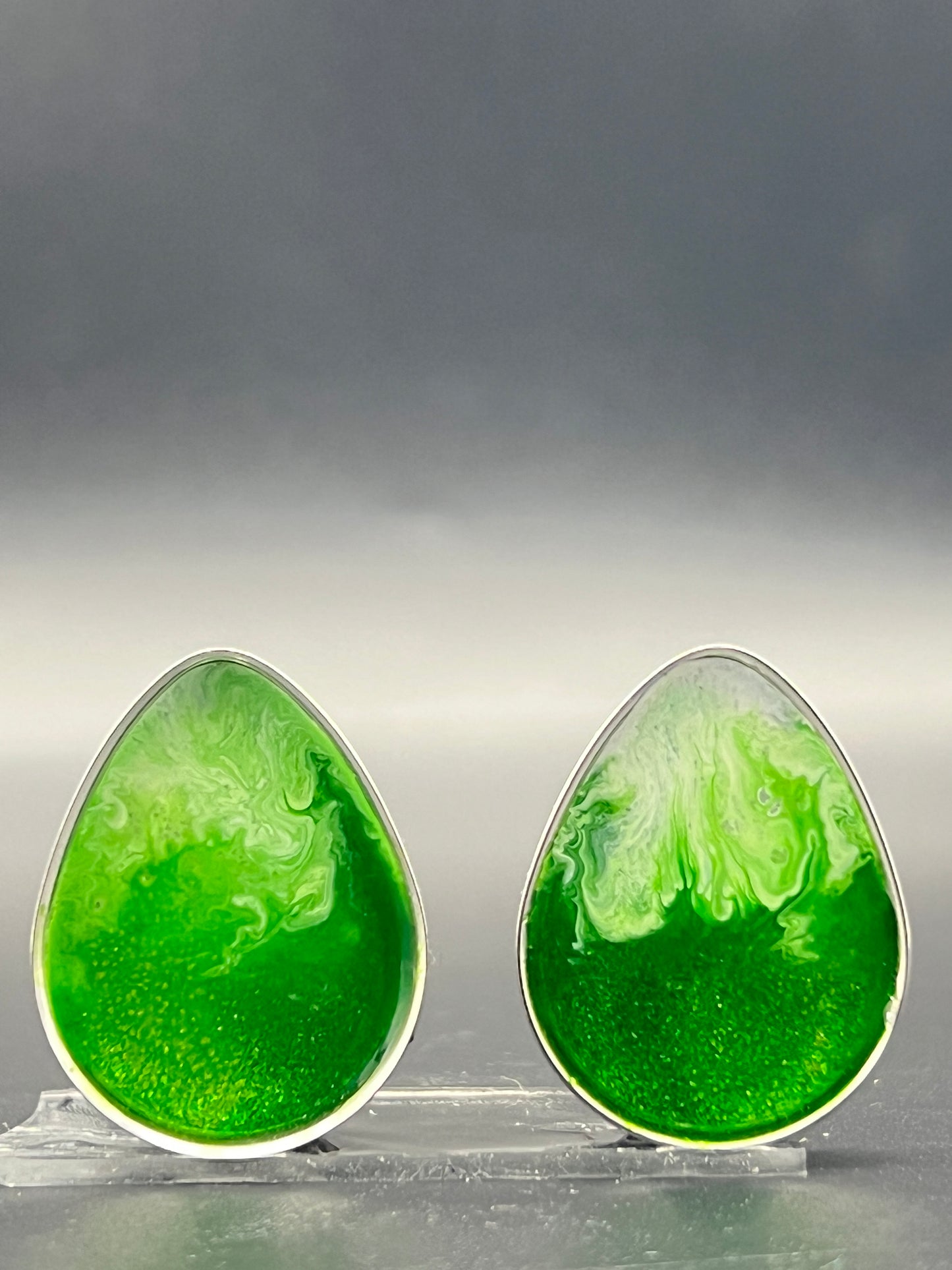 Teardrop lime green gauges/plugs